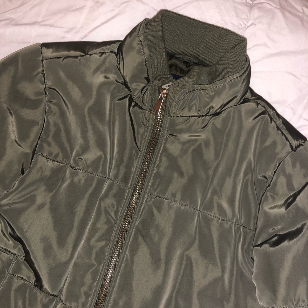 Dark Olive Puffer Jacket